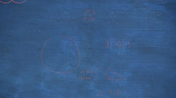 蓝色背景上的数学方程动画
