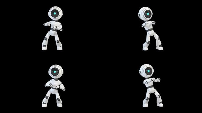 机器人傻跳舞抠像通道特效素材3d三维立体