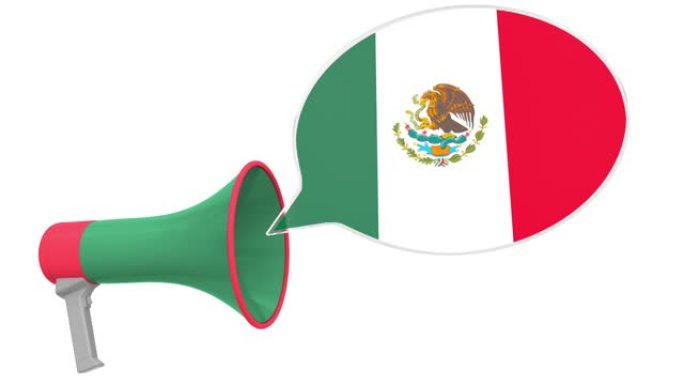 语音气球上的扬声器和墨西哥国旗