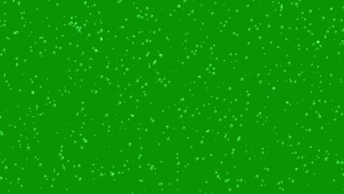 绿色屏幕背景的上升水下气泡运动图形
