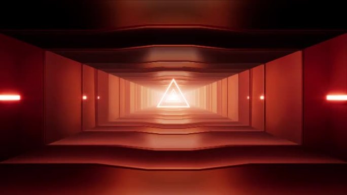 红色橙色三角光科幻通道