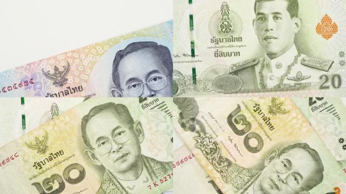 泰国货币账单。20泰铢