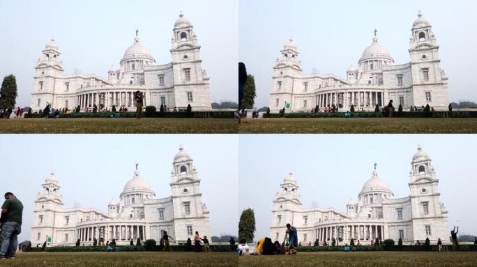 维多利亚纪念馆的时间流逝，加尔各答，加尔各答，印度西孟加拉邦。印度建筑的历史古迹。