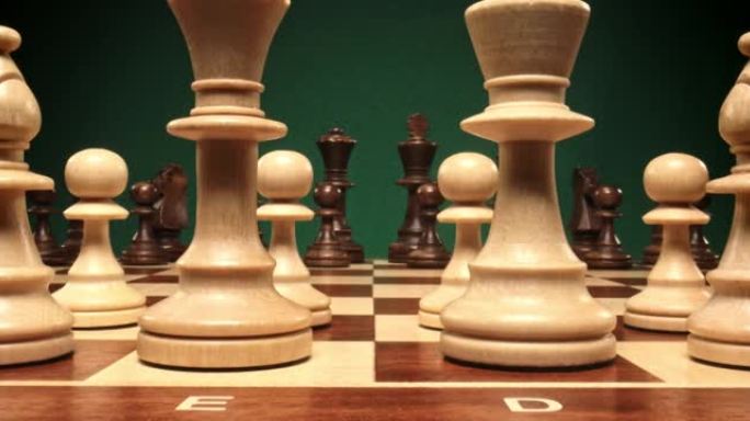 黑白棋子的象棋游戏。视差效应。