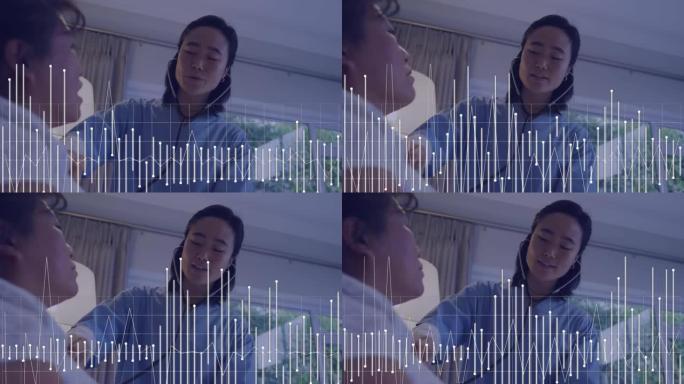 亚洲医生对女性患者的心电图动画