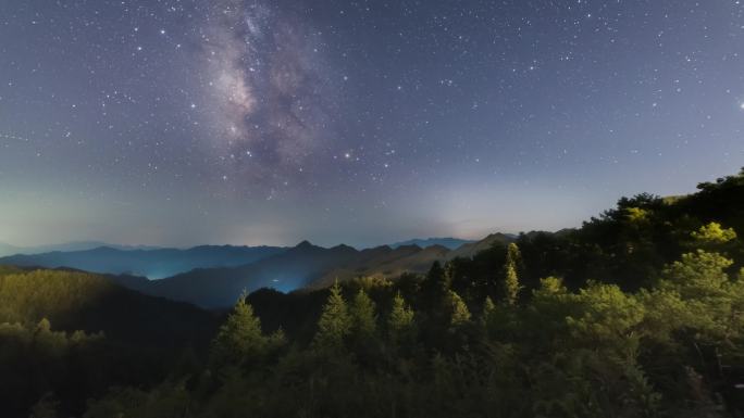 杭州郊区银河星空延时视频