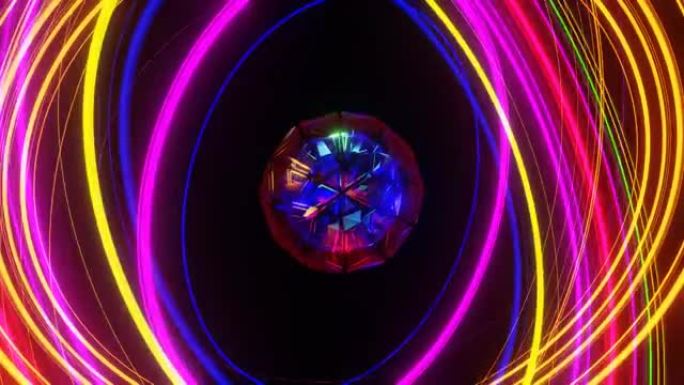 水晶魔球旋转的VJ循环动画。