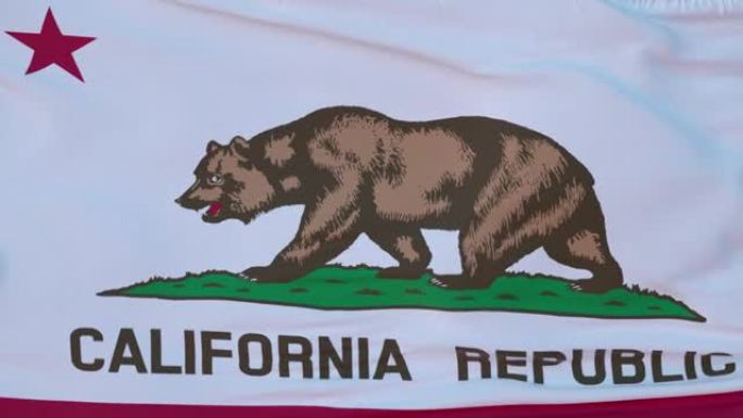 美国加州地区的一面迎风飘扬的旗帜