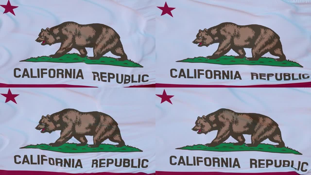 美国加州地区的一面迎风飘扬的旗帜