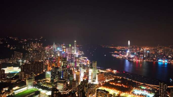 4K正版-航拍香港半岛城市夜景03