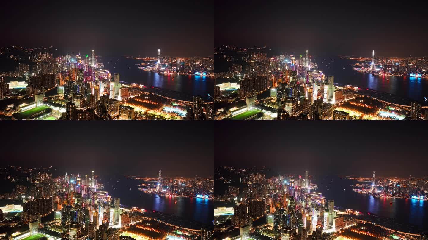 4K正版-航拍香港半岛城市夜景03
