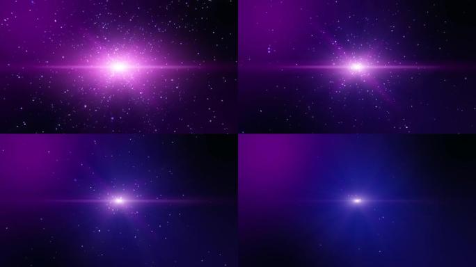 辉光粉色紫色蓝色粒子闪闪发光爆炸，光线光束效果。