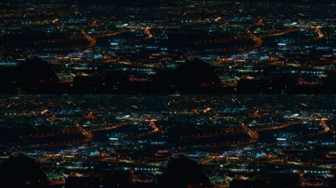 从上面看夜景4k分辨率、夜生活、黄昏、