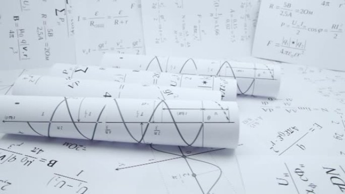 带有数学电气公式的纸卷印刷图纸