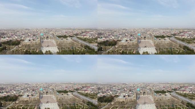 撒马尔罕无人机镜头4k历史Registan广场