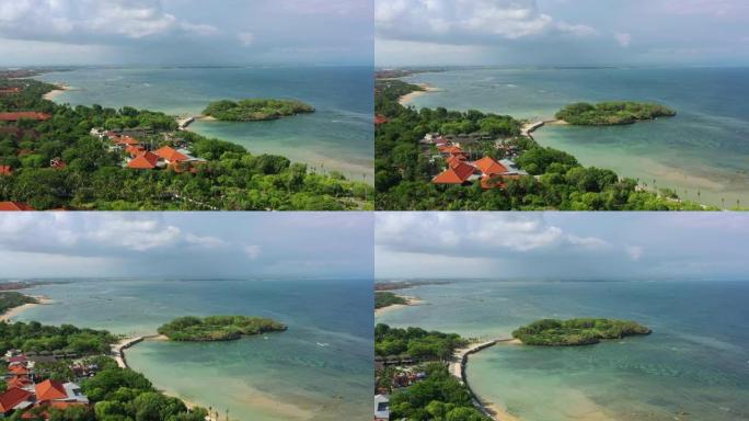 巴厘岛著名的努沙杜瓦海滩度假胜地航空全景4k印度尼西亚
