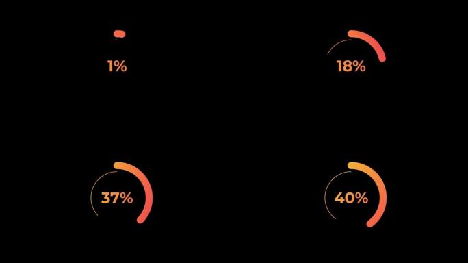圆百分比图科学未来派装载圆环。