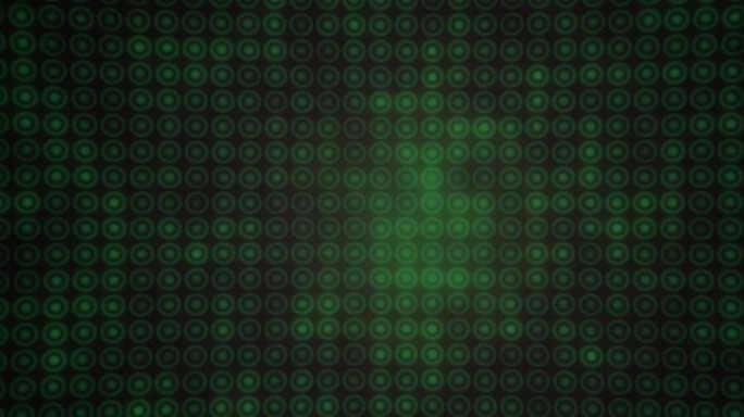 黑色背景上多个绿色圆圈的动画