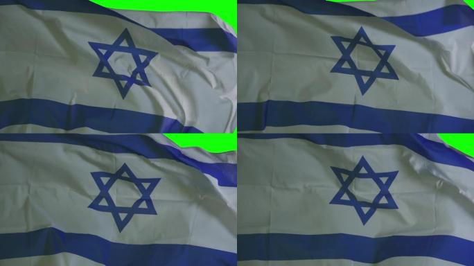 演播室里飘扬的以色列国旗的慢动作