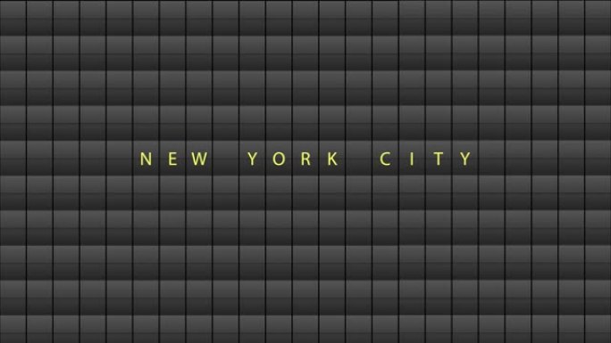 离开板上的纽约市动画字