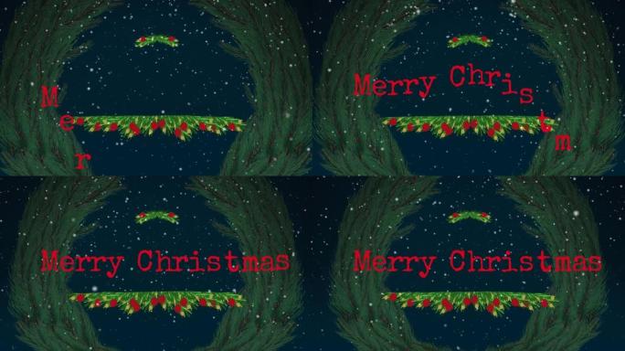 圣诞节季节的装饰和降雪的动画