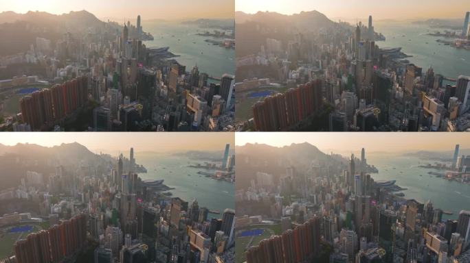 4K正版-航拍香港维多利亚城市景观05