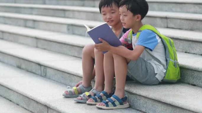 小男孩看书小男孩看书公园草地读书学习