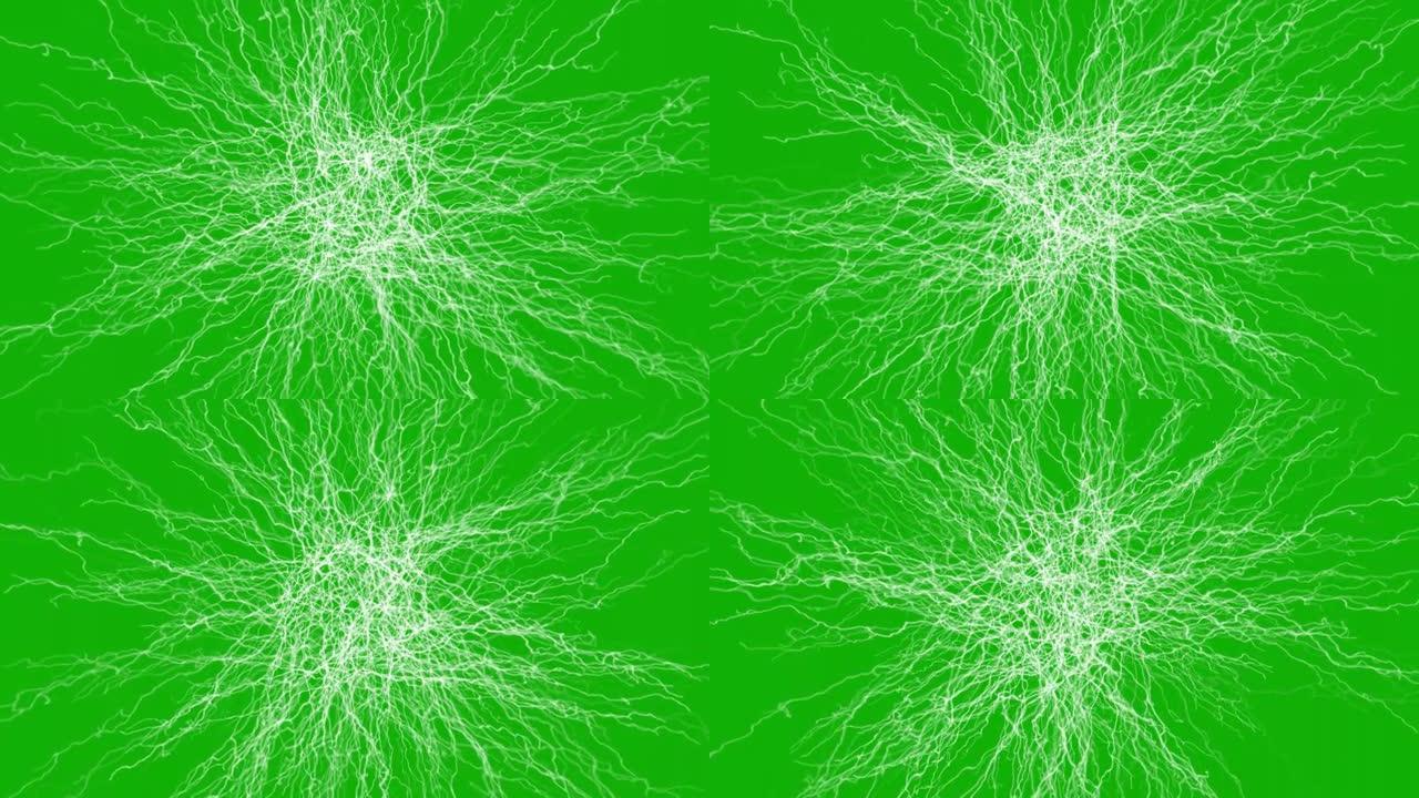 绿色屏幕背景的能量网格运动图形