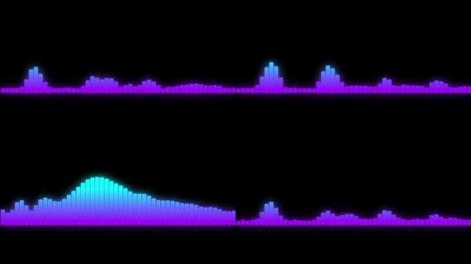 黑色背景上的动画紫色nois波。
