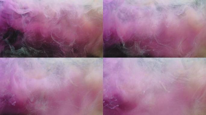 彩色烟雾飞溅过渡效果墨水水粉色