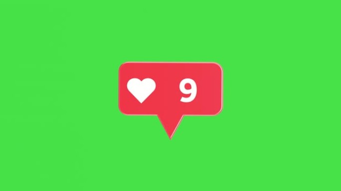 4k分辨率视频: 社交媒体网络爱和喜欢的心图标，有一百个追随者在绿屏色度键上签名