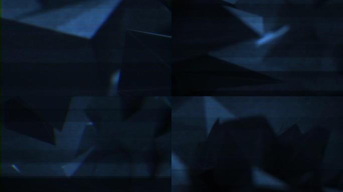 4k抽象未来电影全息图背景与几何片段