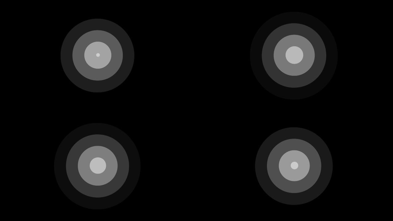 同心环移动的圆形雷达接口信号。