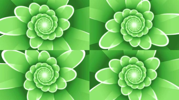 绿色花卉螺旋循环动画背景
