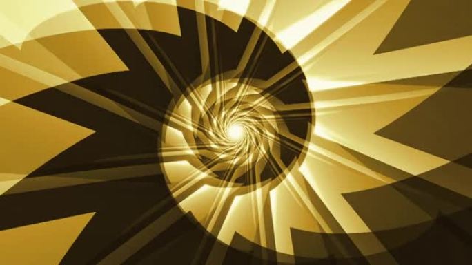 黄色螺旋抽象动画风格化阴阳。循环催眠背景