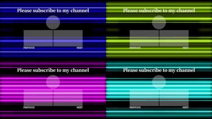 霓虹灯图案结束卡结束屏幕运动图形