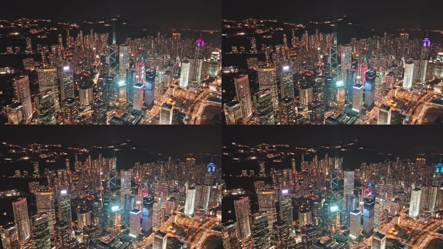 4K正版-航拍香港中银大厦夜景01