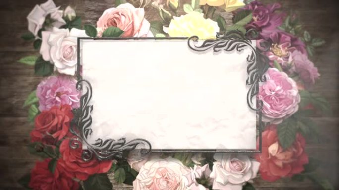 木质夏季花朵复古框架