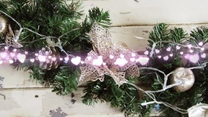 心弦灯和圣诞装饰品的动画