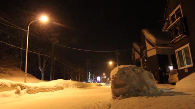 日本花灯在小樽雪光径节，位于日本北海道小樽。