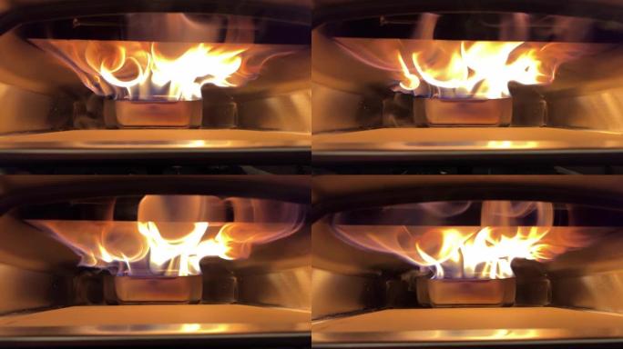 木火烤箱内的火焰