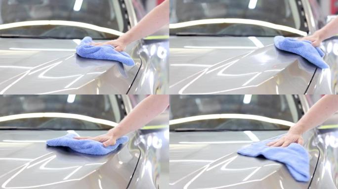 男子清洁车用超细纤维布4k电影