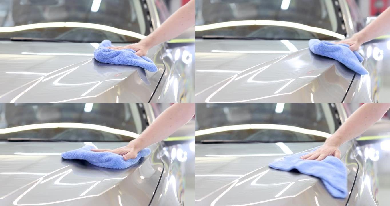 男子清洁车用超细纤维布4k电影