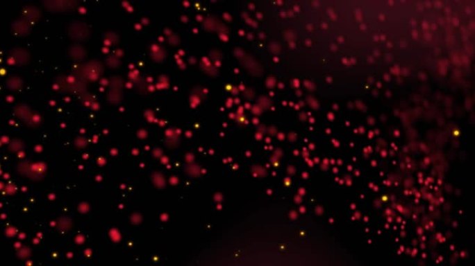 在黑色背景下形成dna结构的多个红色粒子的数字动画