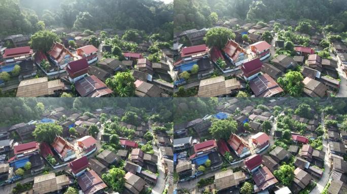 泰国南邦山谷房屋Paa Meang村的鸟瞰图