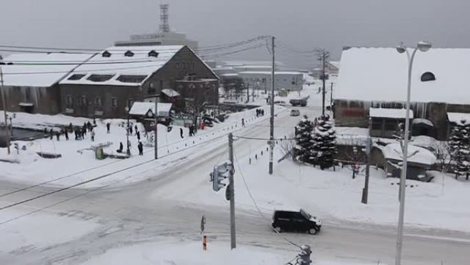 日本花灯在小樽雪光径节，位于日本北海道小樽。