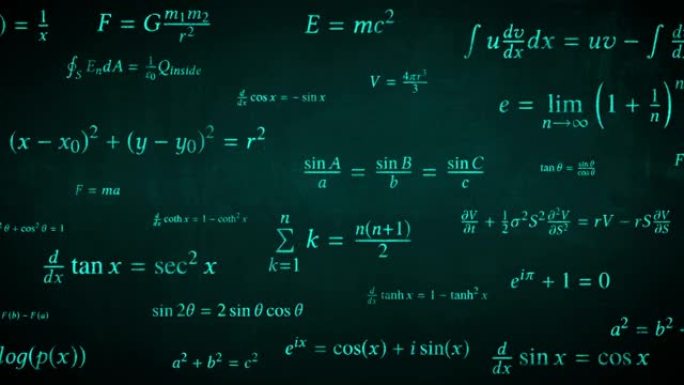 数学公式科学方程符号绿松石