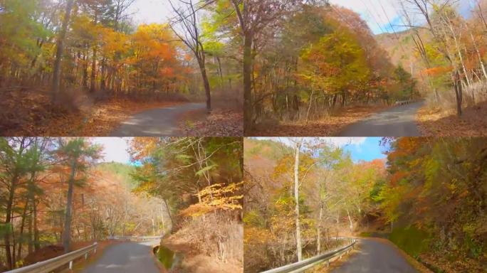 秋叶美丽的山中之路