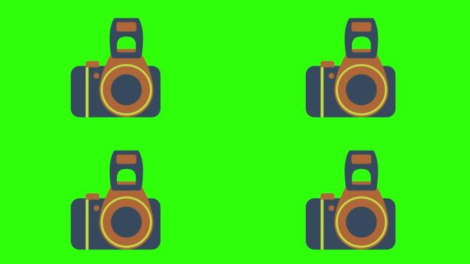 绿屏上摄像机的2D动画插图