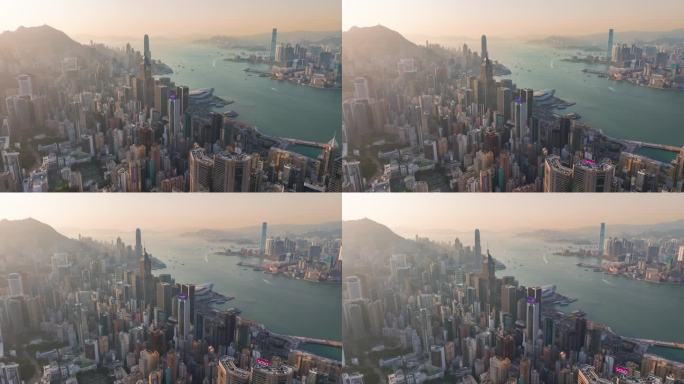 4K正版-航拍香港维多利亚城市景观06